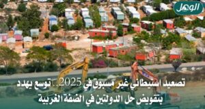 تصعيد استيطاني إسرائيلي في 2025.. 54 مستوطنة جديدة وتهجير فلسطينيين